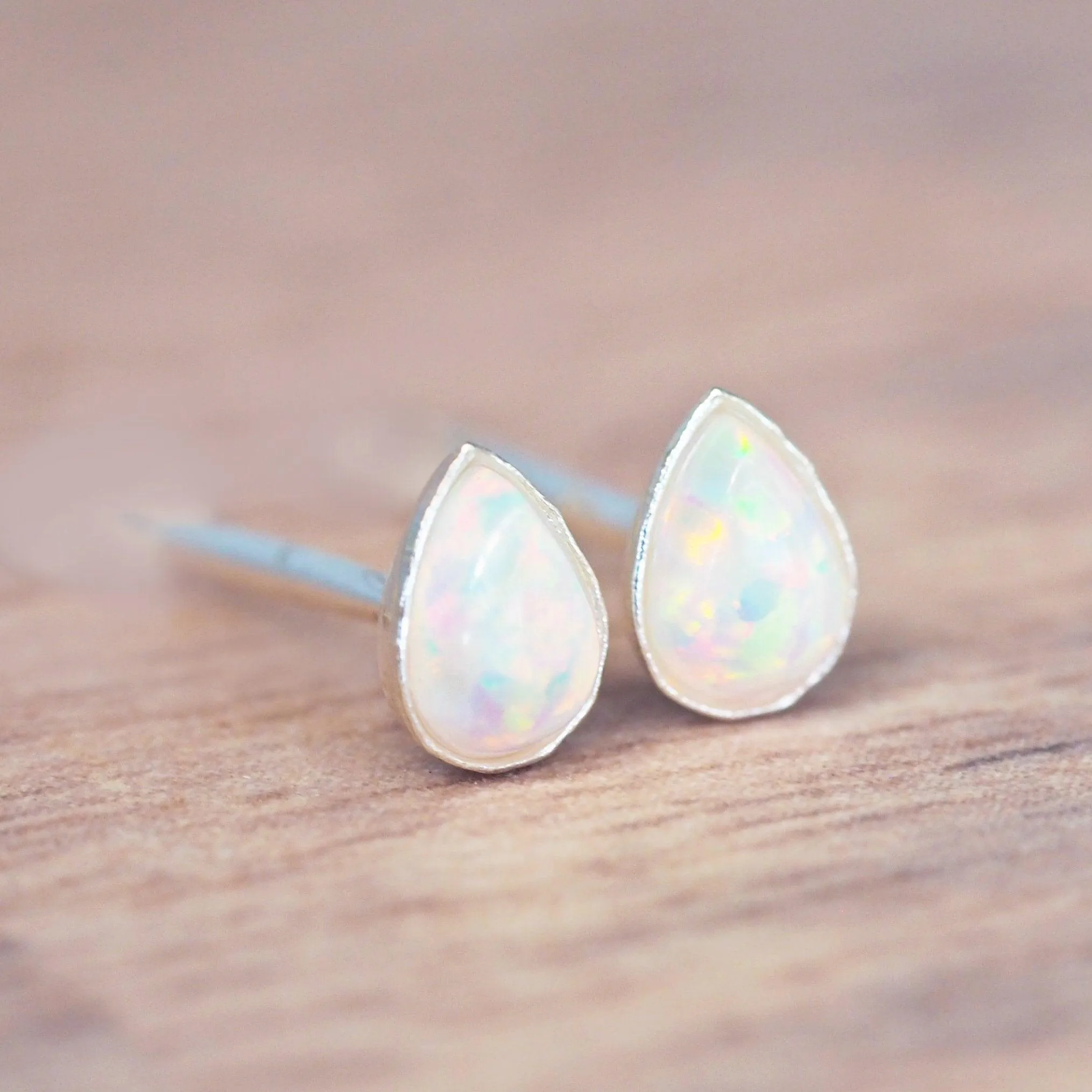 Dainty Opal Droplet Earrings