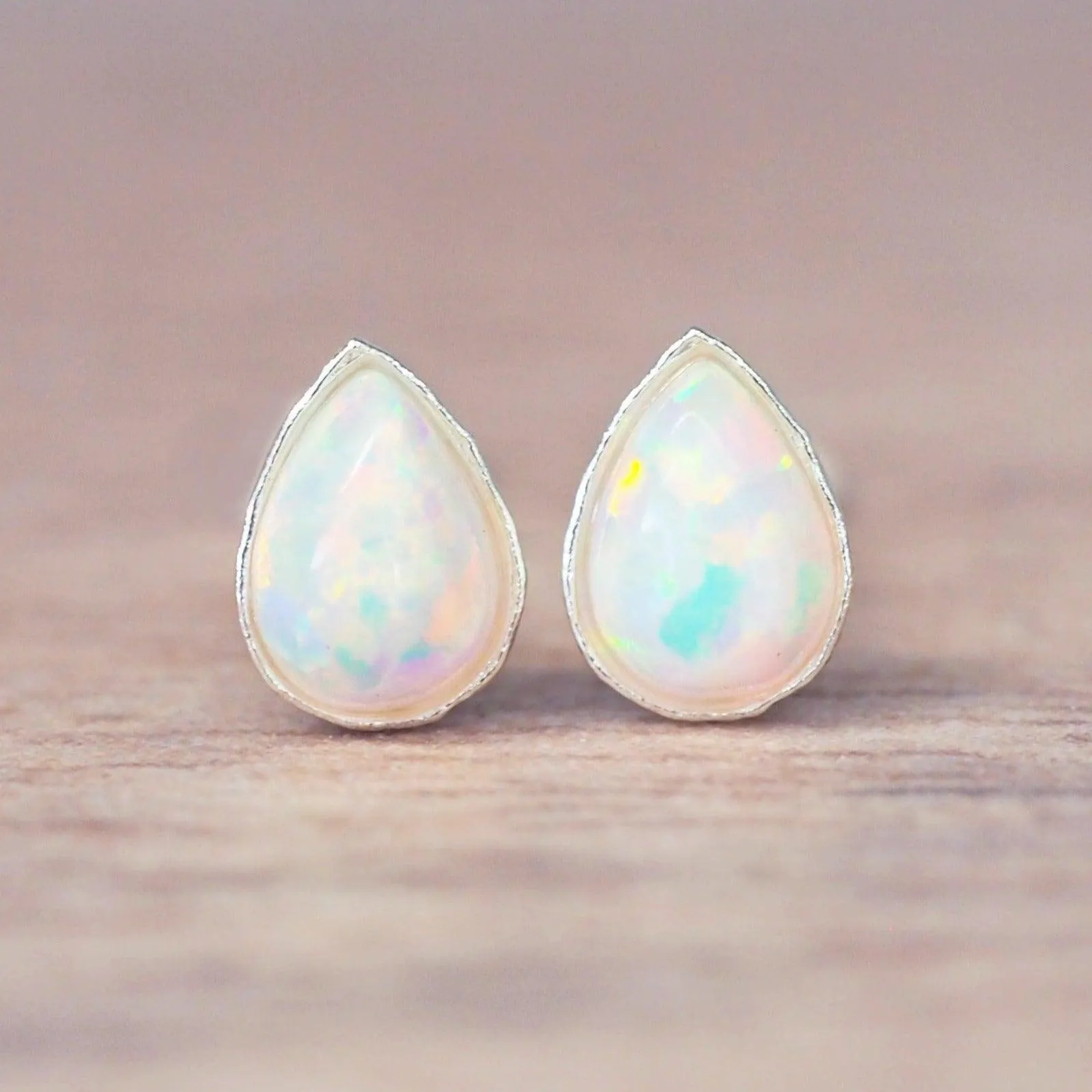 Dainty Opal Droplet Earrings