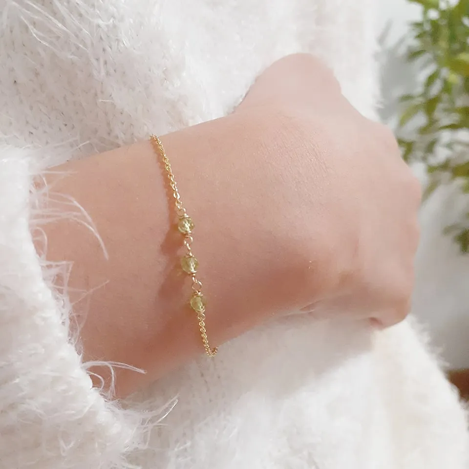Dainty Peridot Bracelet