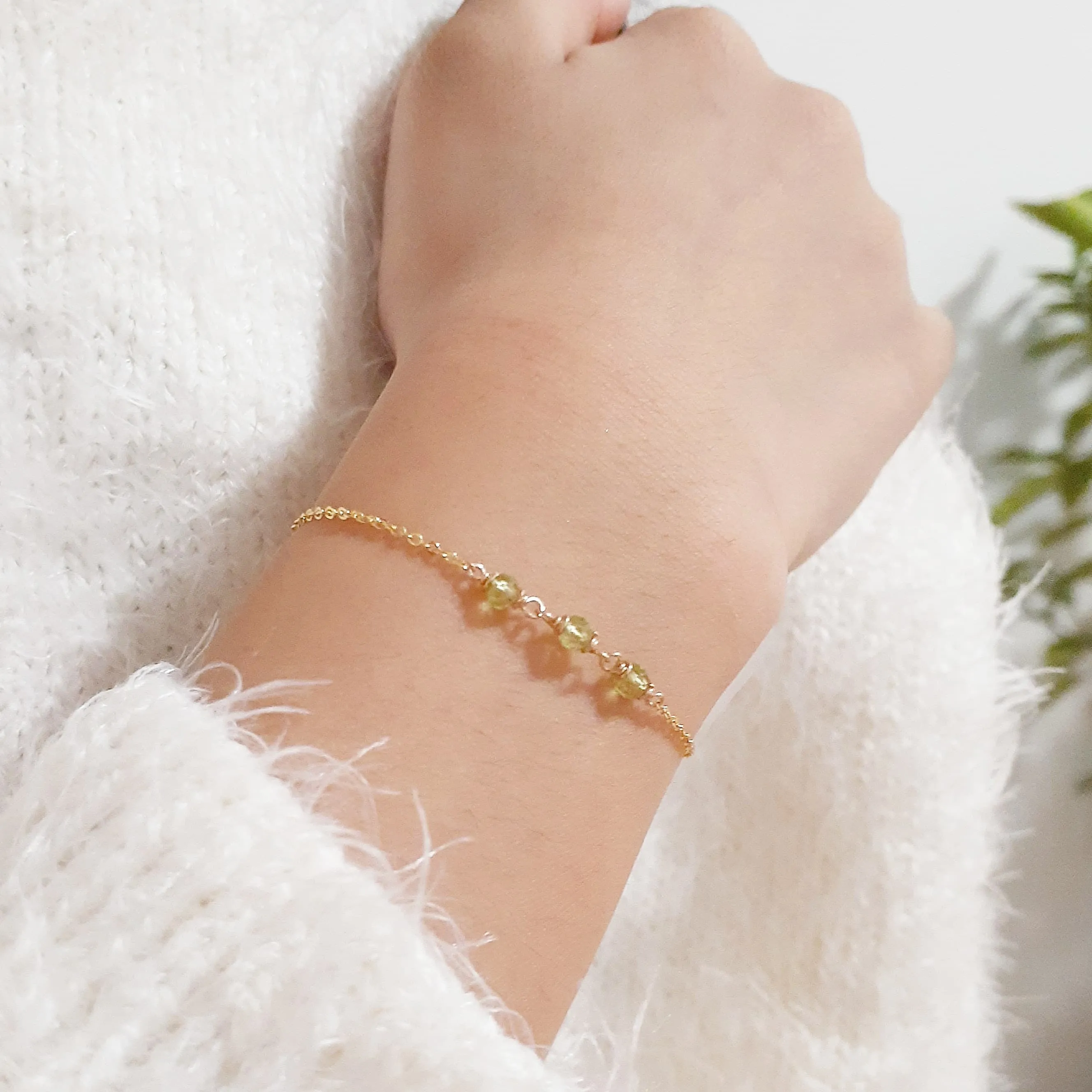Dainty Peridot Bracelet