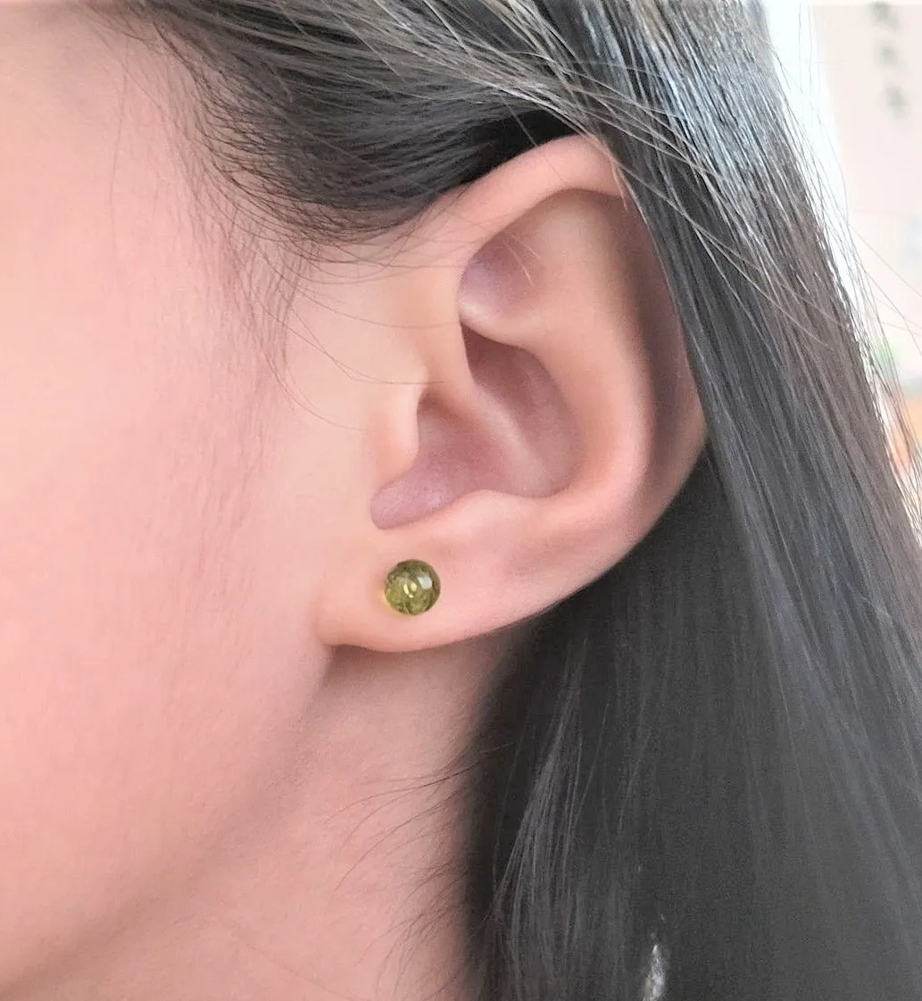Dainty Peridot Studs