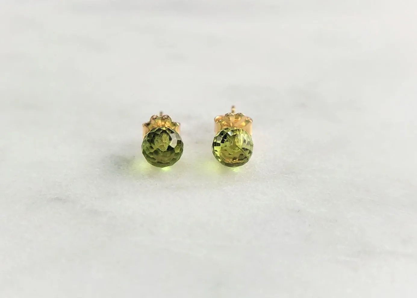 Dainty Peridot Studs