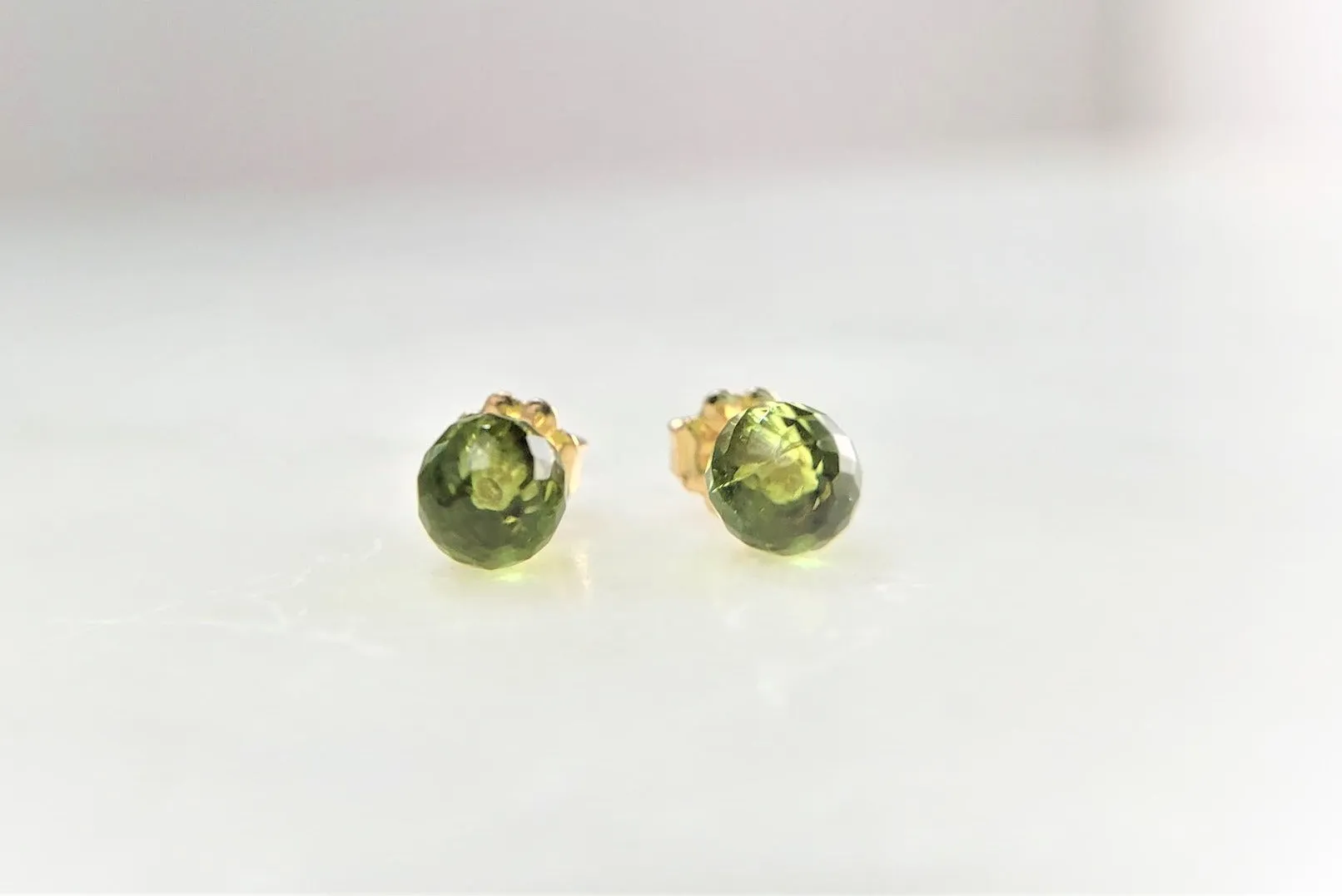 Dainty Peridot Studs