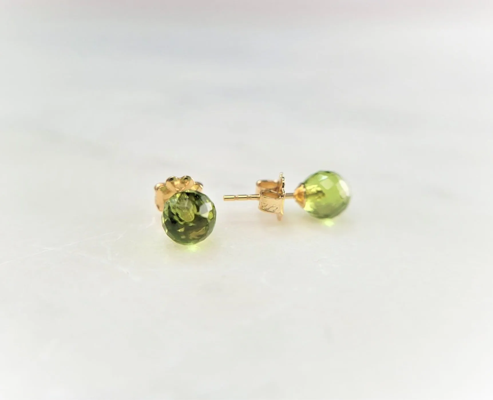 Dainty Peridot Studs