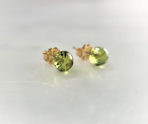 Dainty Peridot Studs
