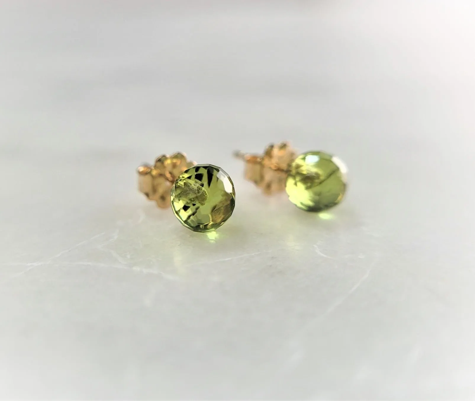 Dainty Peridot Studs