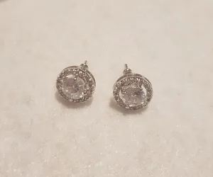 Dainty Round Zarconia Stud Earrings