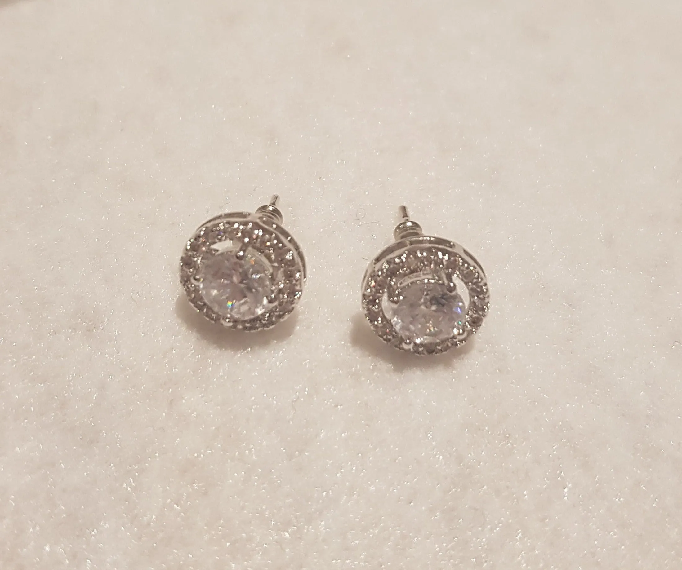 Dainty Round Zarconia Stud Earrings