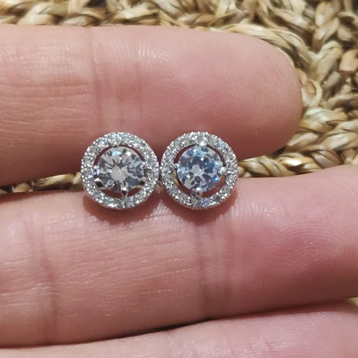 Dainty Round Zarconia Stud Earrings