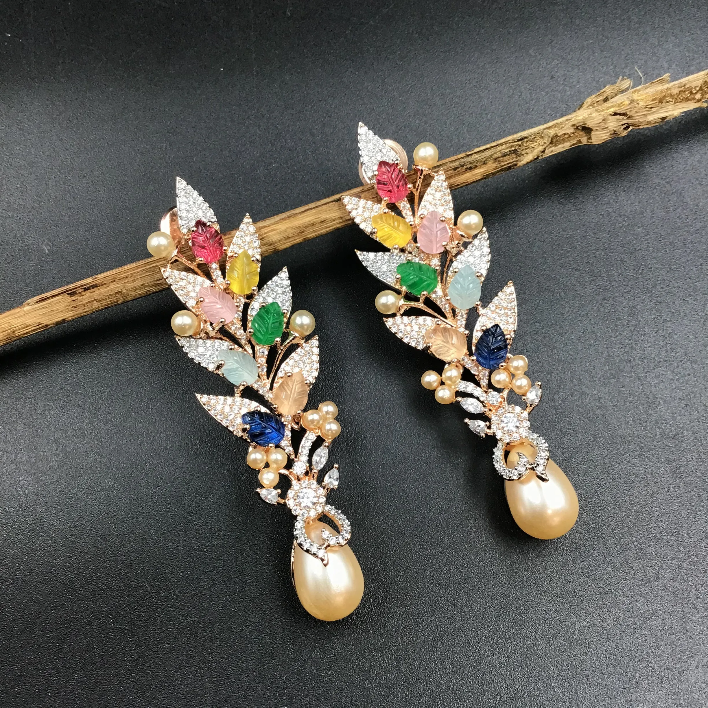 Danglers Zircon/AD Earring 7408-34