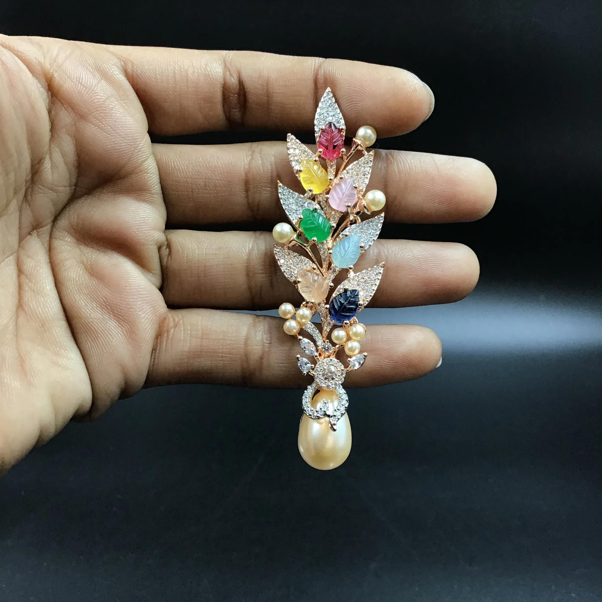 Danglers Zircon/AD Earring 7408-34