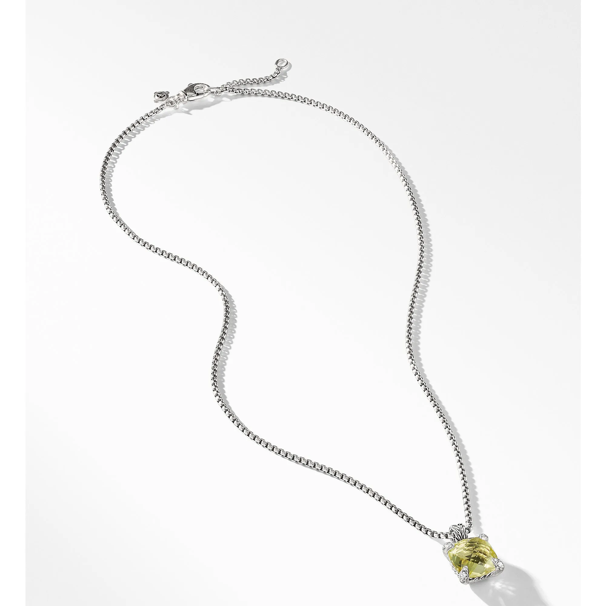 David Yurman Chatelaine Pendant Necklace with Lemon Citrine and Diamonds 11MM