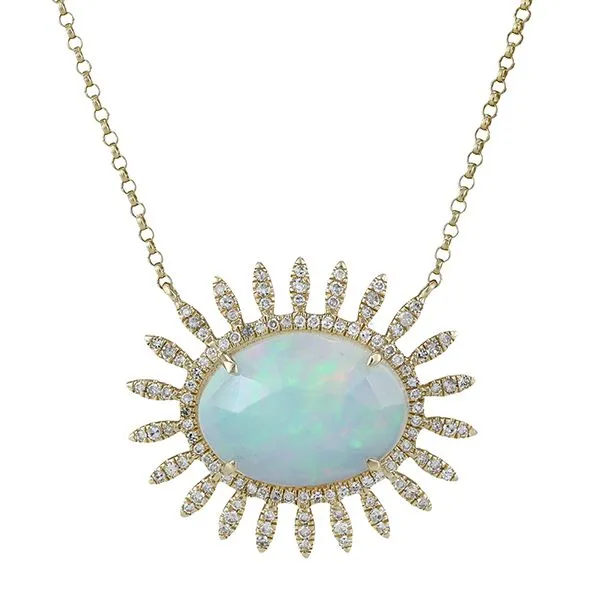 Diamond Spiked Opal Necklace