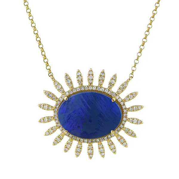 Diamond Spiked Opal Necklace