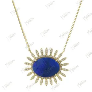 Diamond Spiked Opal Necklace