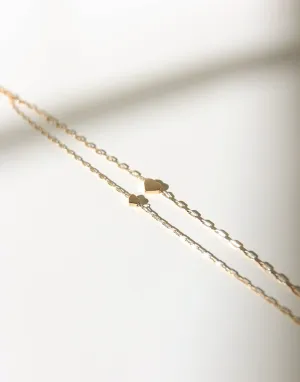 Double Heart Charm Anklet