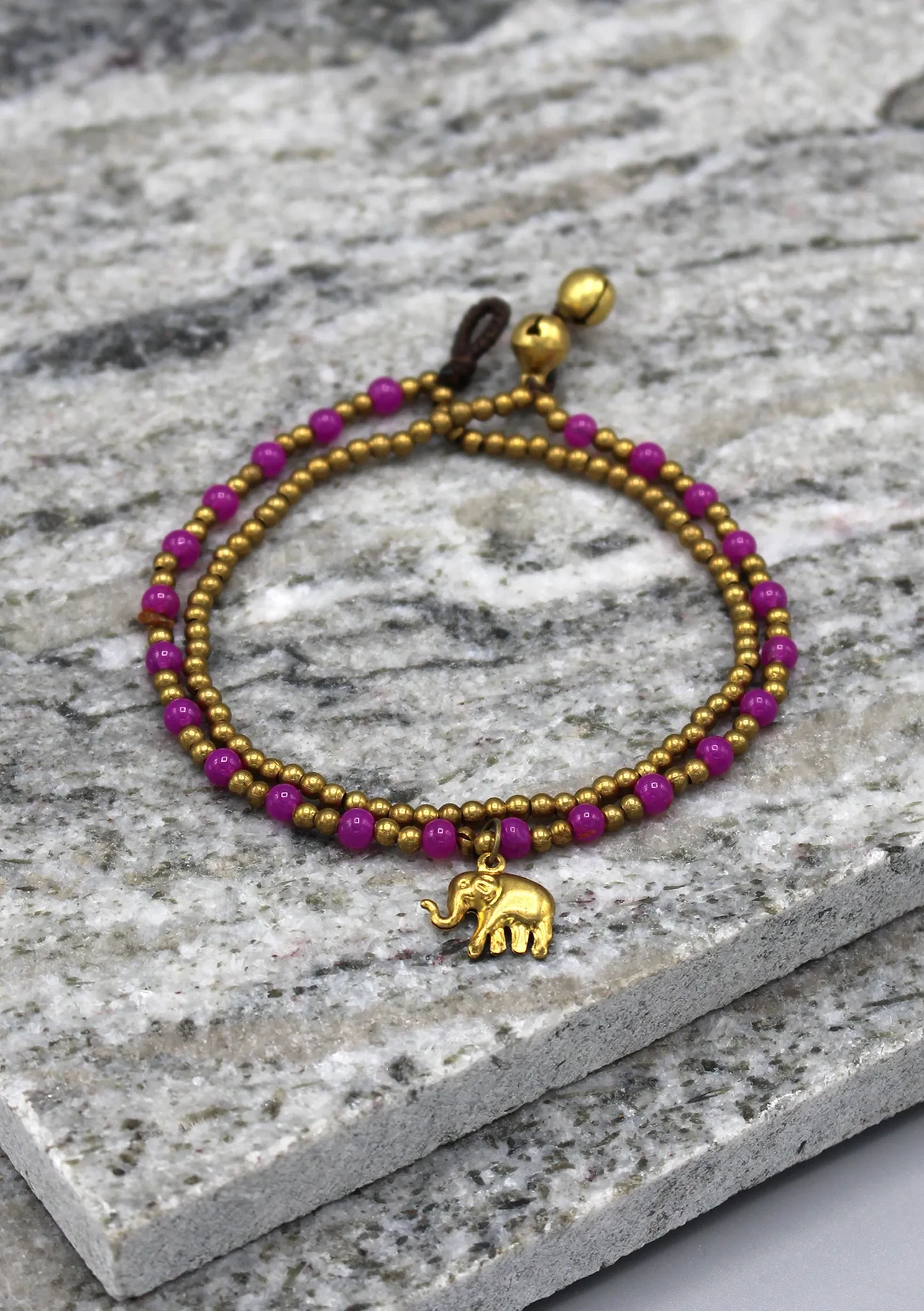 Elephant Charm and Colorful Beads Women's Anklet