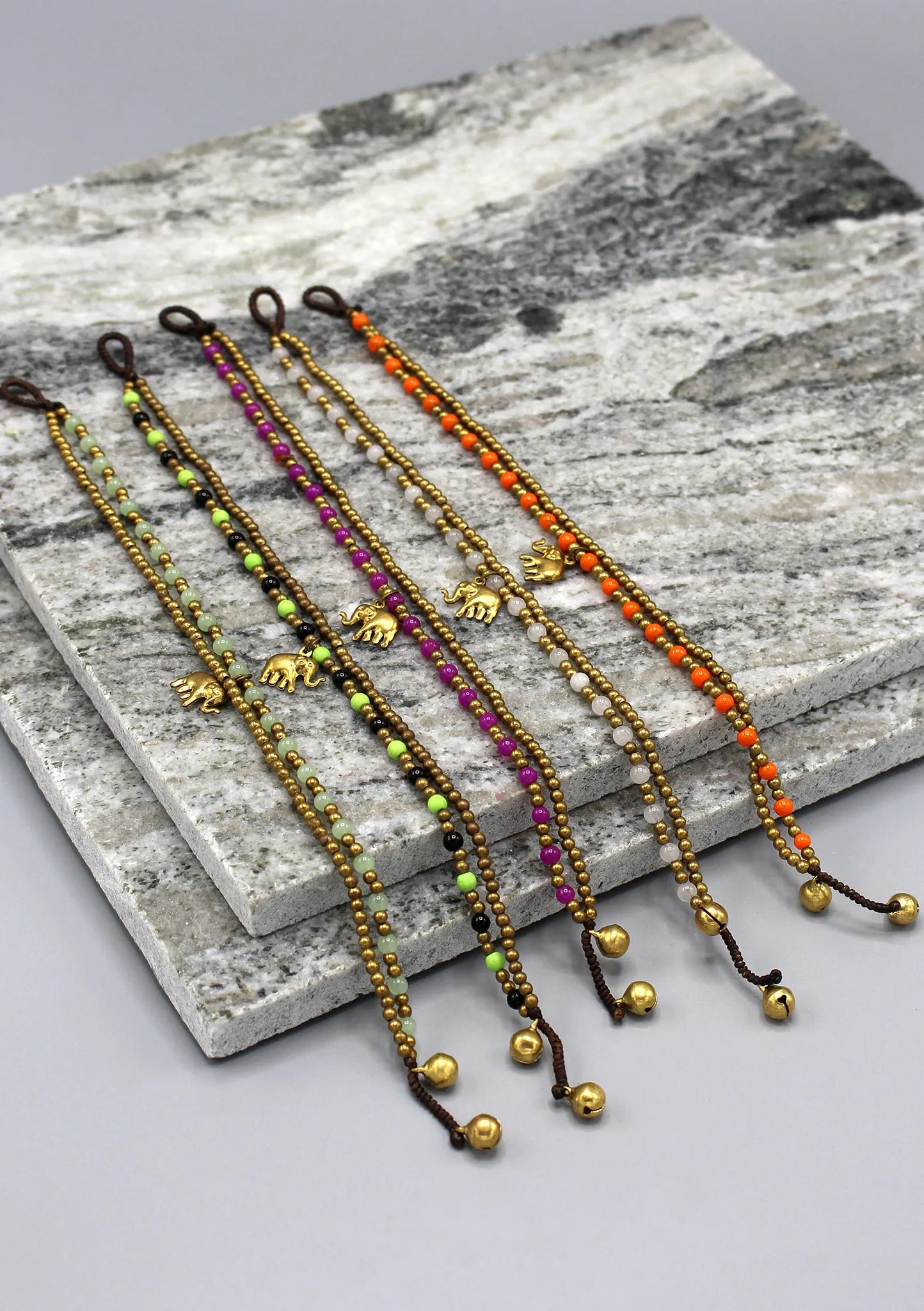Elephant Charm and Colorful Beads Women's Anklet