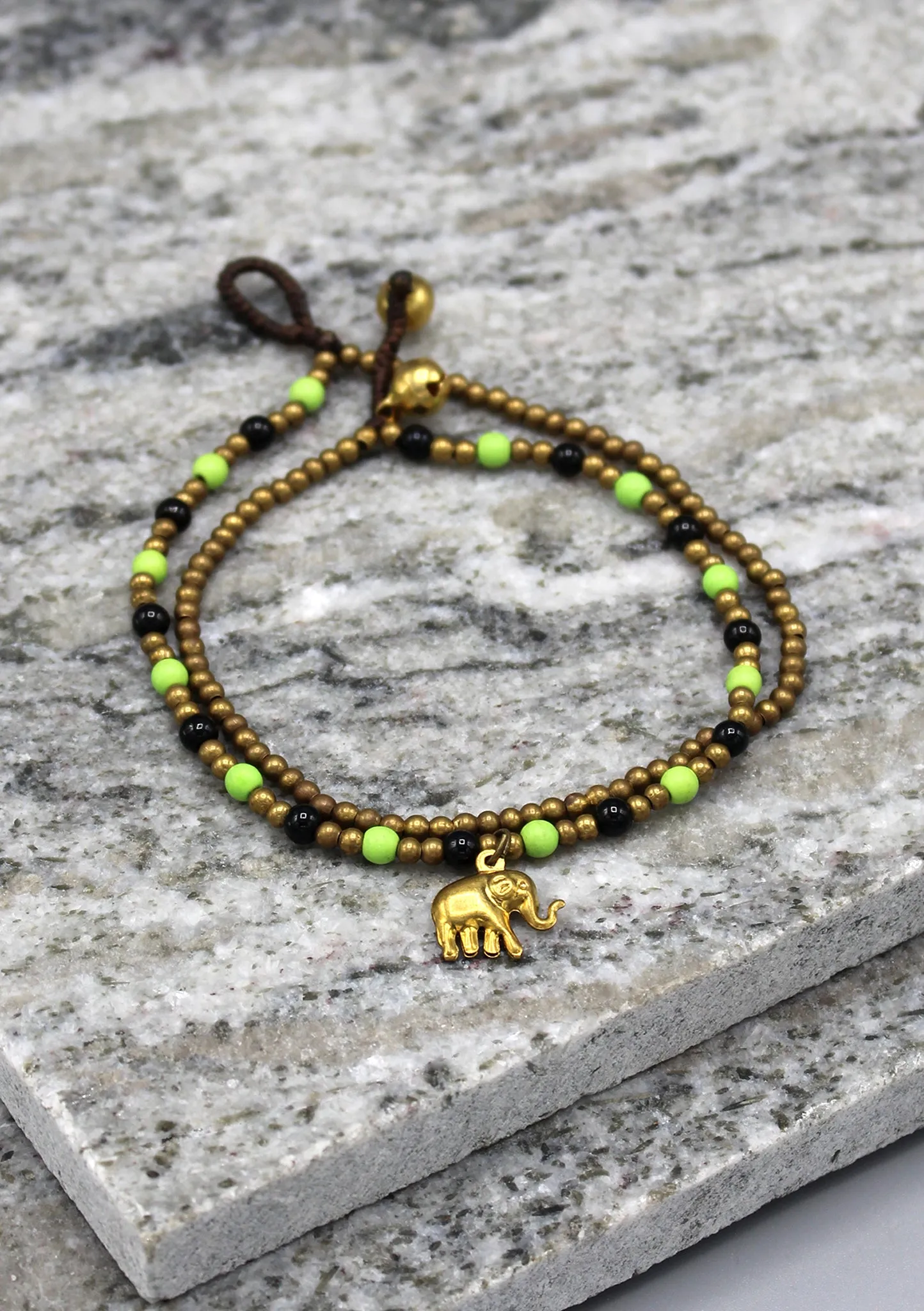Elephant Charm and Colorful Beads Women's Anklet