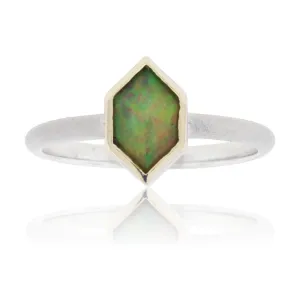 Faceted Opal Solitaire Bezel Ring