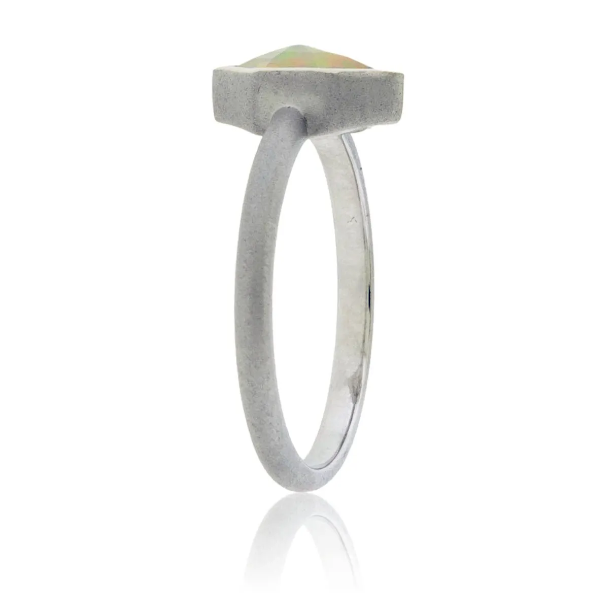 Faceted Opal Solitaire Bezel Ring