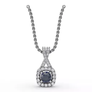Fana Halo Sapphire and Diamond Pendant 1631