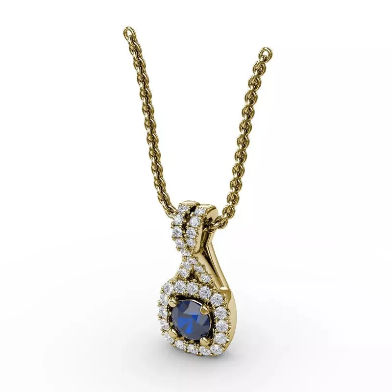 Fana Halo Sapphire and Diamond Pendant 1631