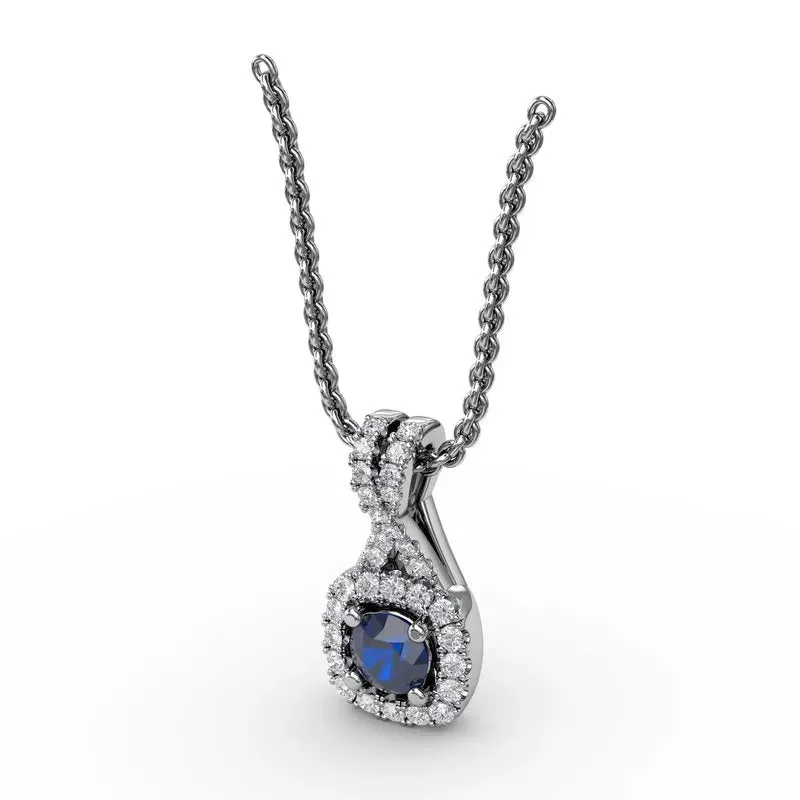 Fana Halo Sapphire and Diamond Pendant 1631