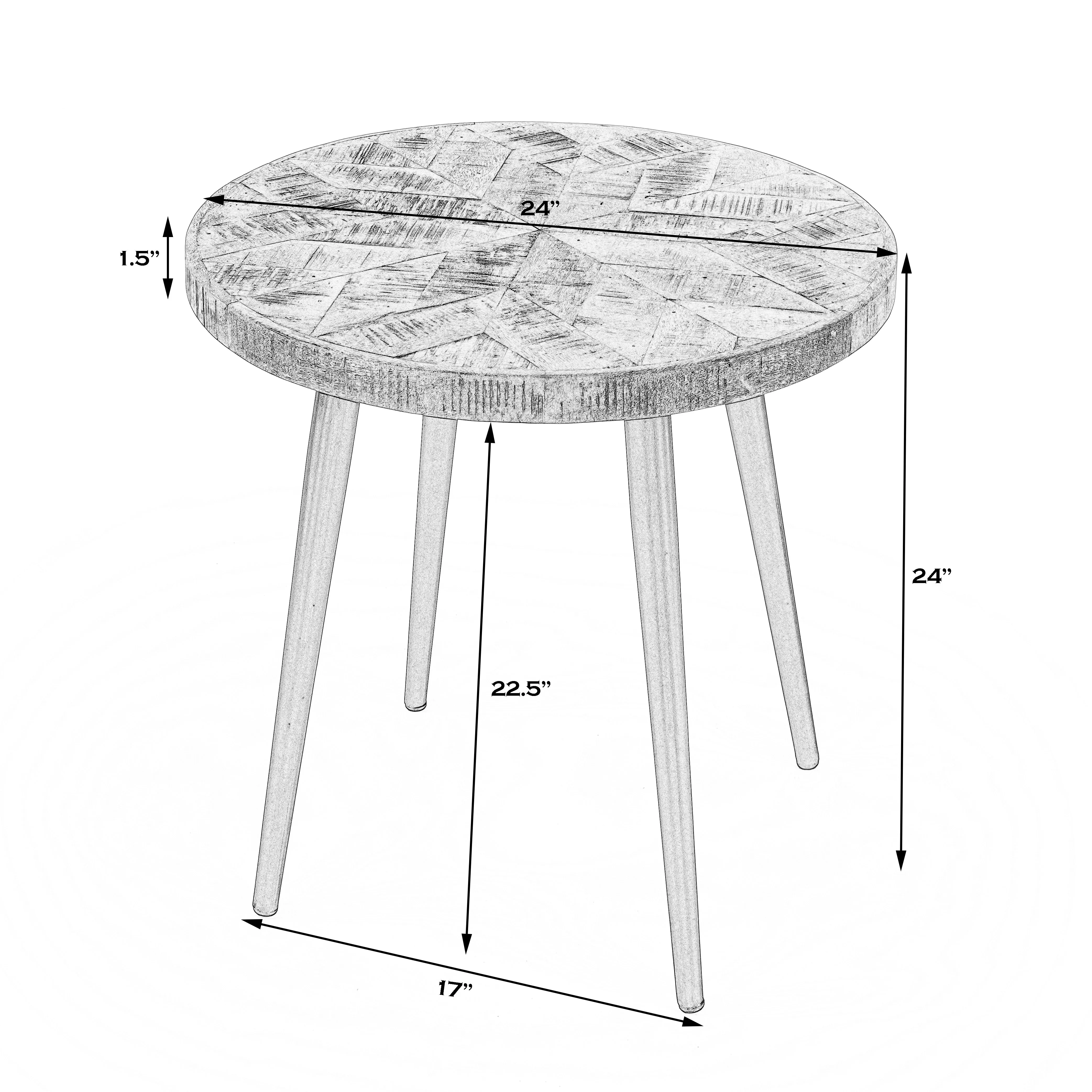 Glarious Round Side Table in Medium Brown  5600140
