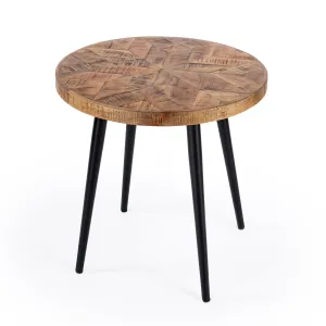 Glarious Round Side Table in Medium Brown  5600140