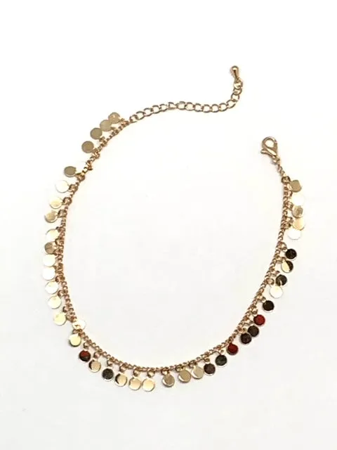 Gold Chain and Sequin Anklet