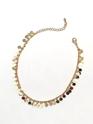 Gold Chain and Sequin Anklet