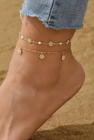 Gold Daisy Chain Anklet | PRE ORDER