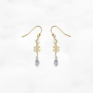 Gold Snowflake Drop Earrings