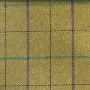 Golden Fawn With Purpley And Green Check Country Tweed Jacketing