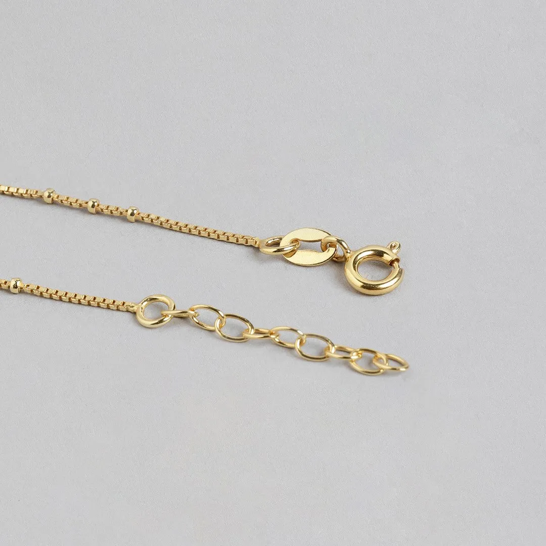 Golden Heartstrings 925 Sterling Silver Gold-Plated Chain Anklet