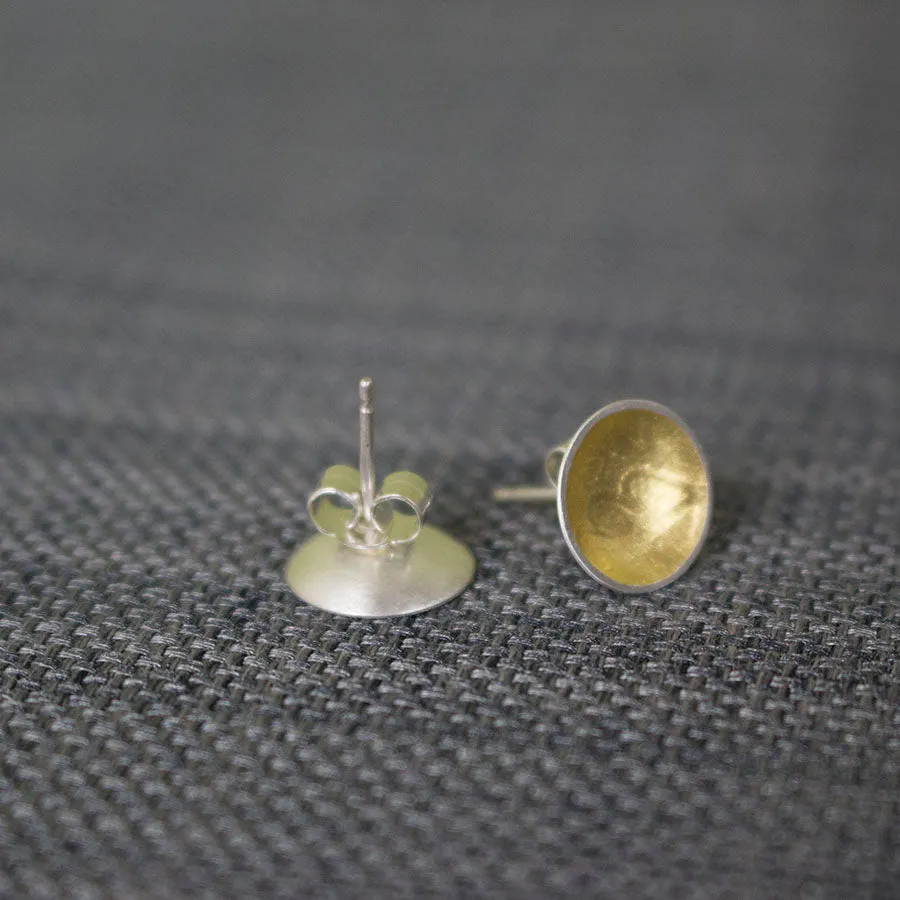 Golden Oak Cup Stud Earrings