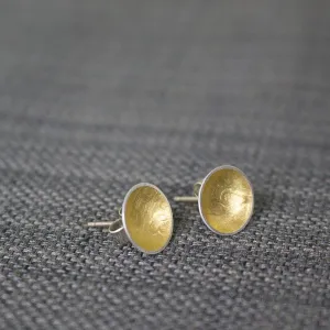 Golden Oak Cup Stud Earrings