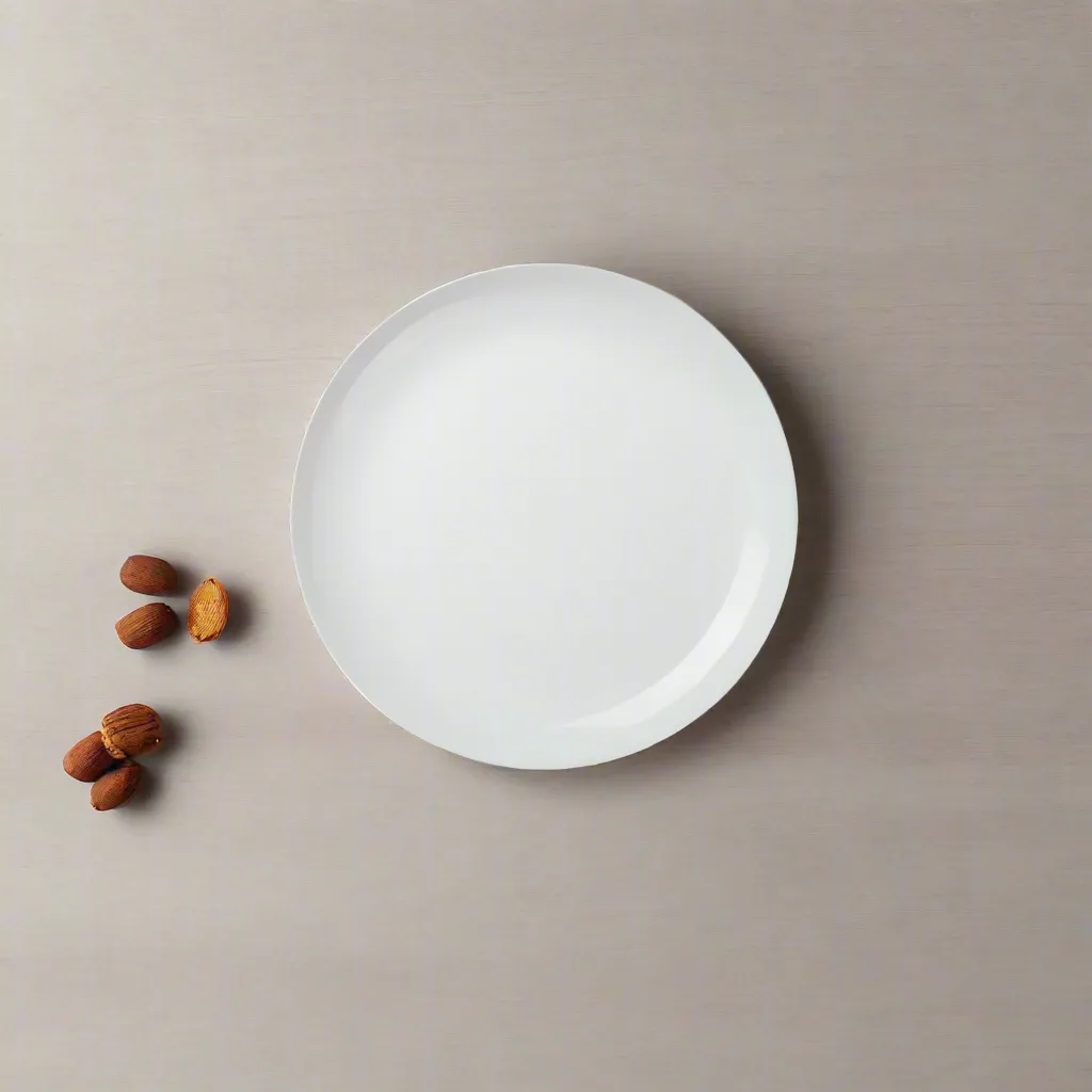 Golden Opal Diwali Plain White Dessert Plate (Set of 6)