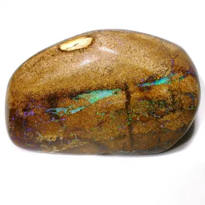 Green multi coloured boulder opal polished specimen