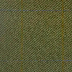 Green With Gold And Blue Check Country Tweed Jacketing