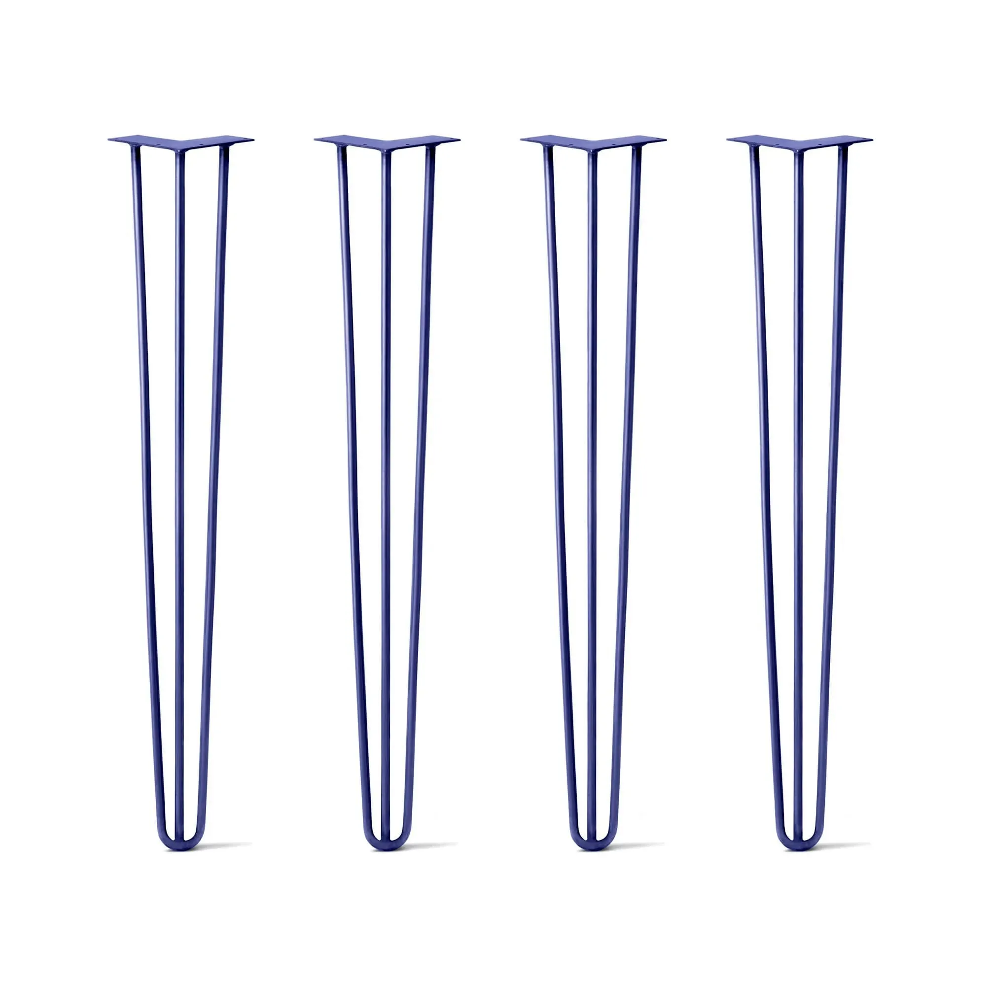Hairpin Legs Set of 4, 3-Rod Design - Midnight Blue (Navy) Powder Coated Finish