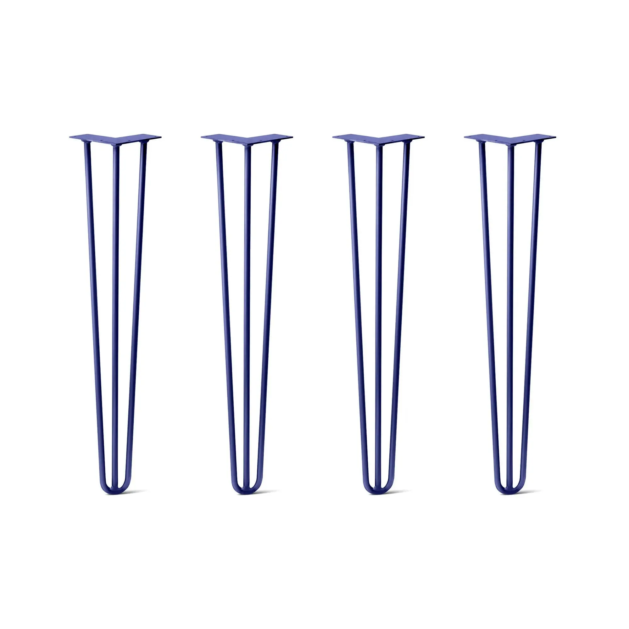 Hairpin Legs Set of 4, 3-Rod Design - Midnight Blue (Navy) Powder Coated Finish