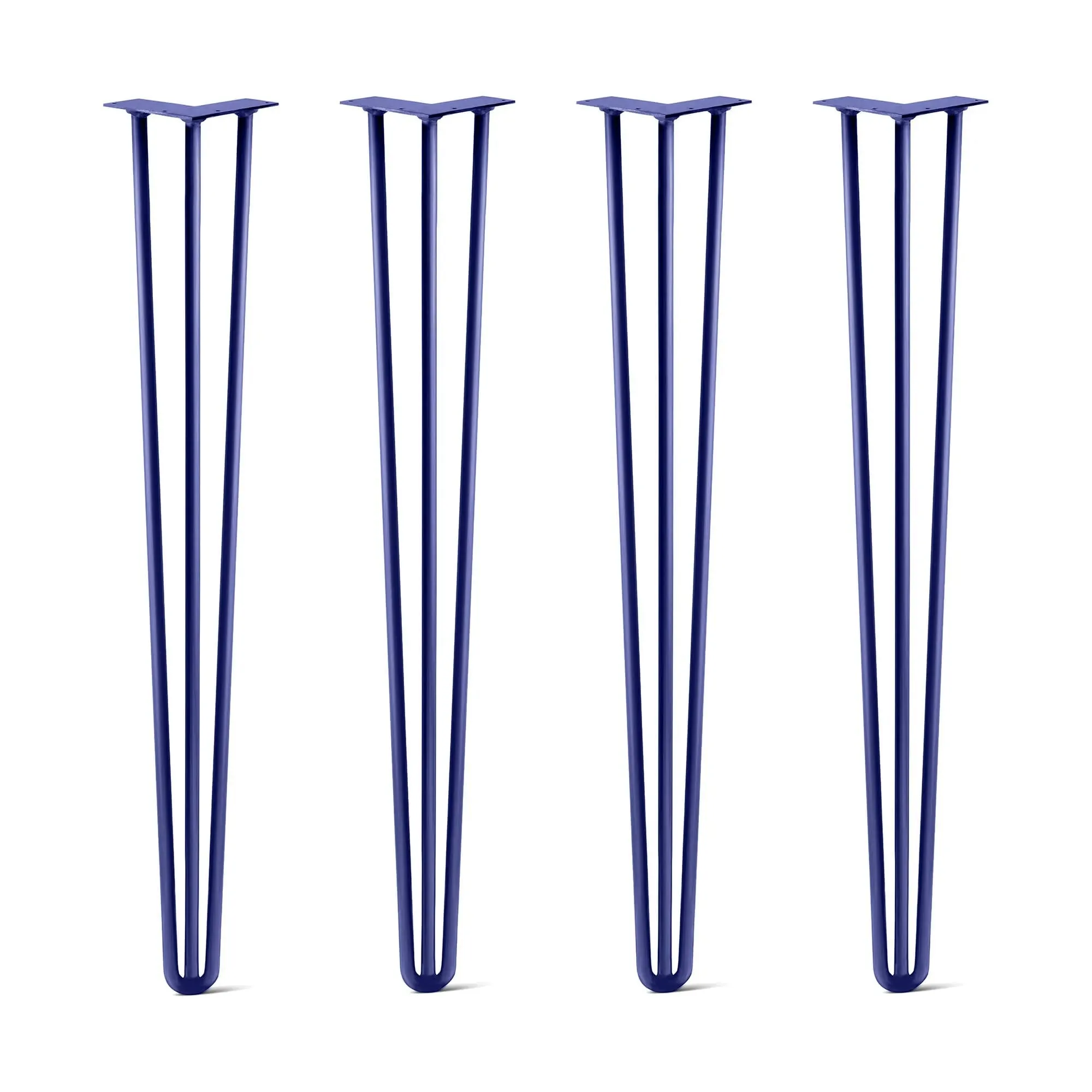 Hairpin Legs Set of 4, 3-Rod Design - Midnight Blue (Navy) Powder Coated Finish