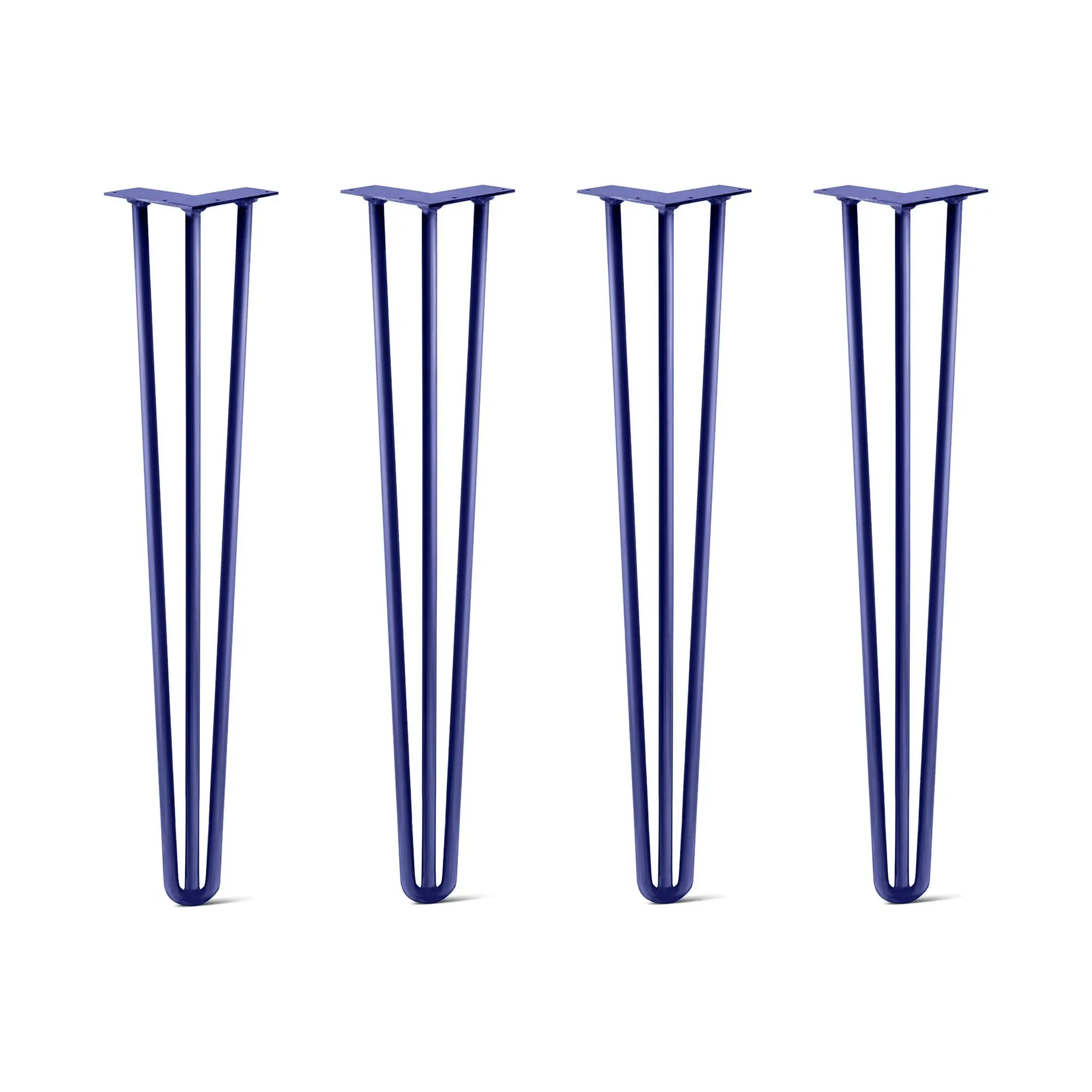 Hairpin Legs Set of 4, 3-Rod Design - Midnight Blue (Navy) Powder Coated Finish