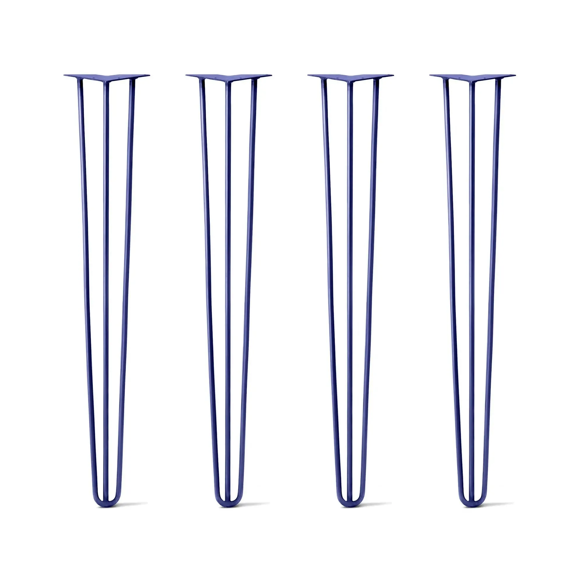 Hairpin Legs Set of 4, 3-Rod Design - Midnight Blue (Navy) Powder Coated Finish