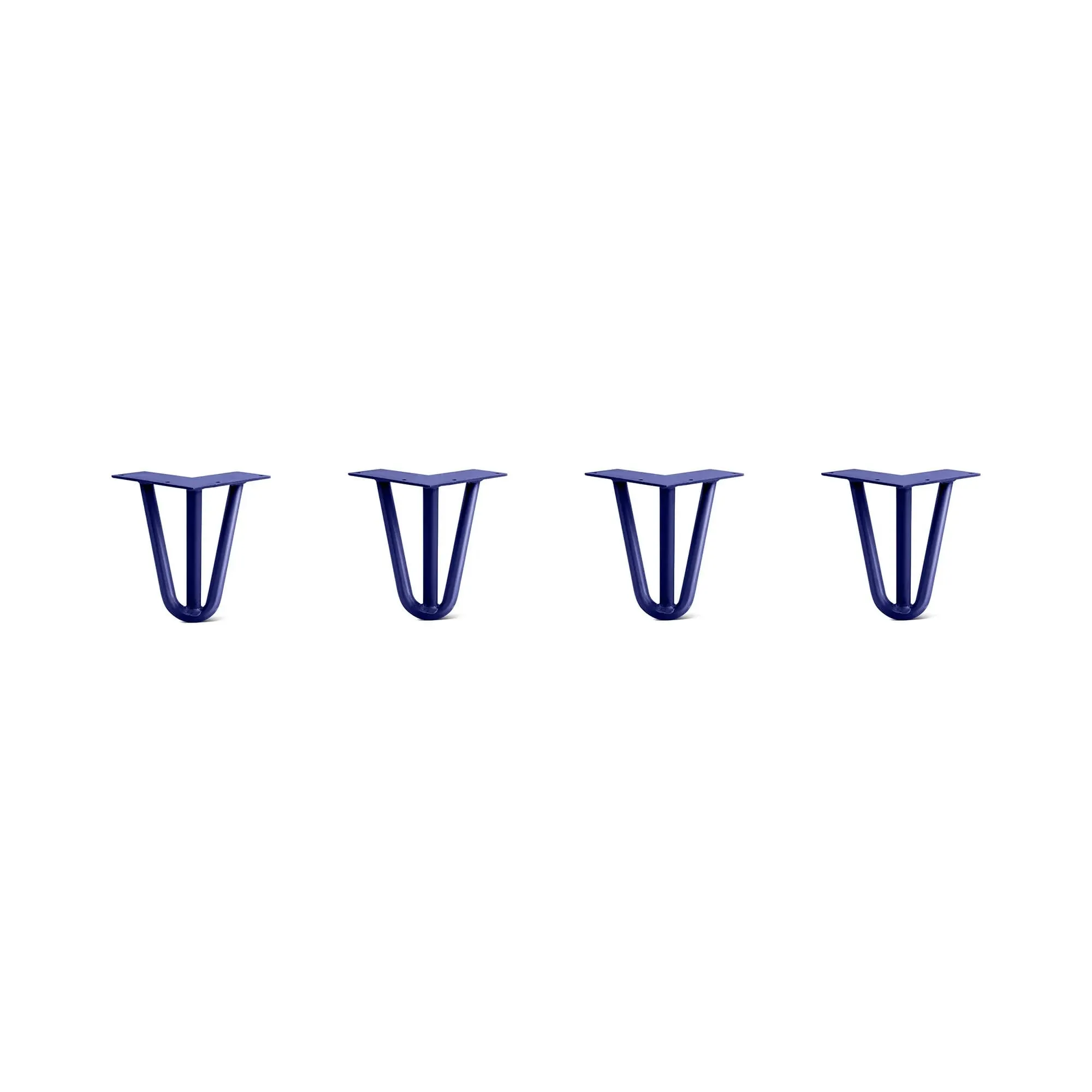 Hairpin Legs Set of 4, 3-Rod Design - Midnight Blue (Navy) Powder Coated Finish