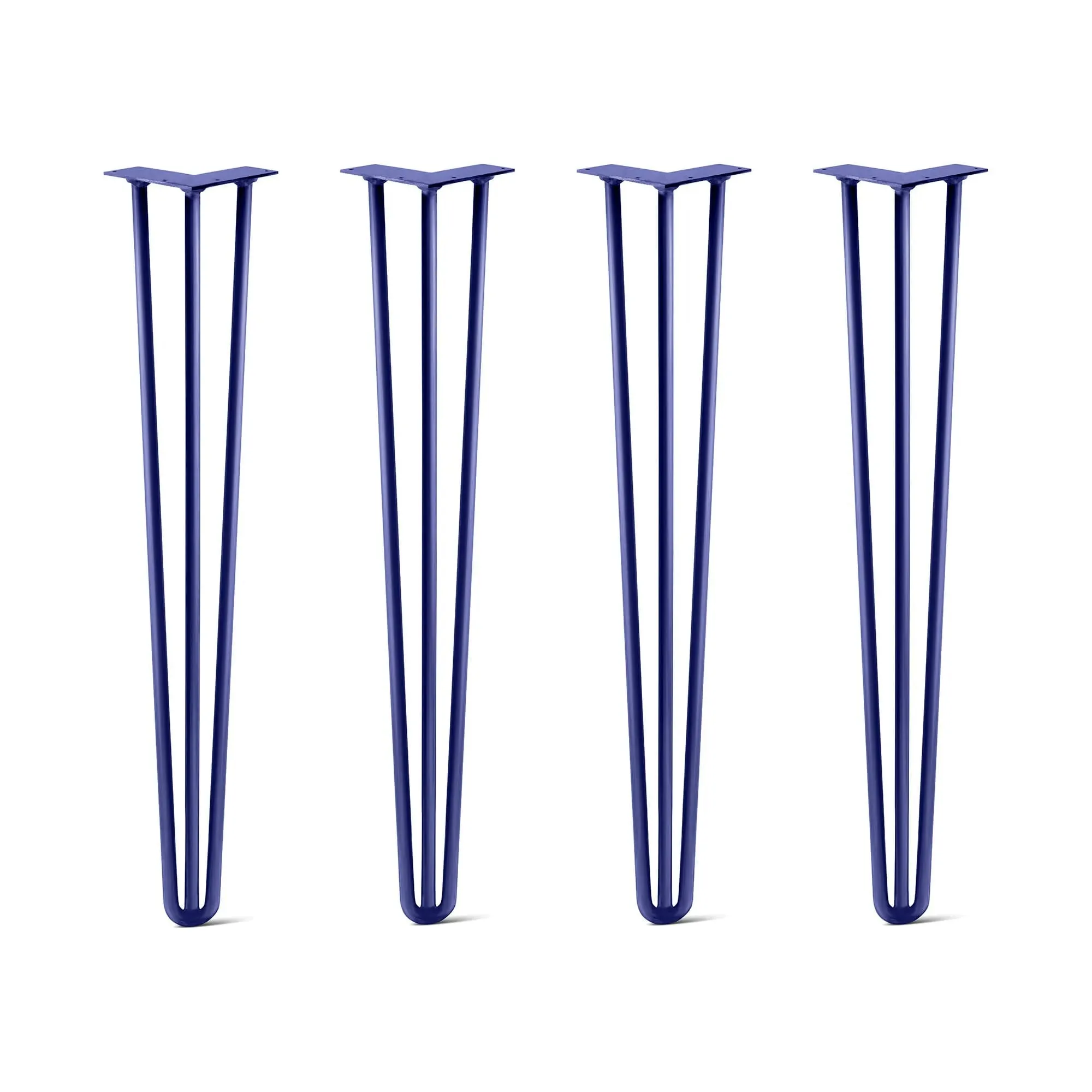 Hairpin Legs Set of 4, 3-Rod Design - Midnight Blue (Navy) Powder Coated Finish