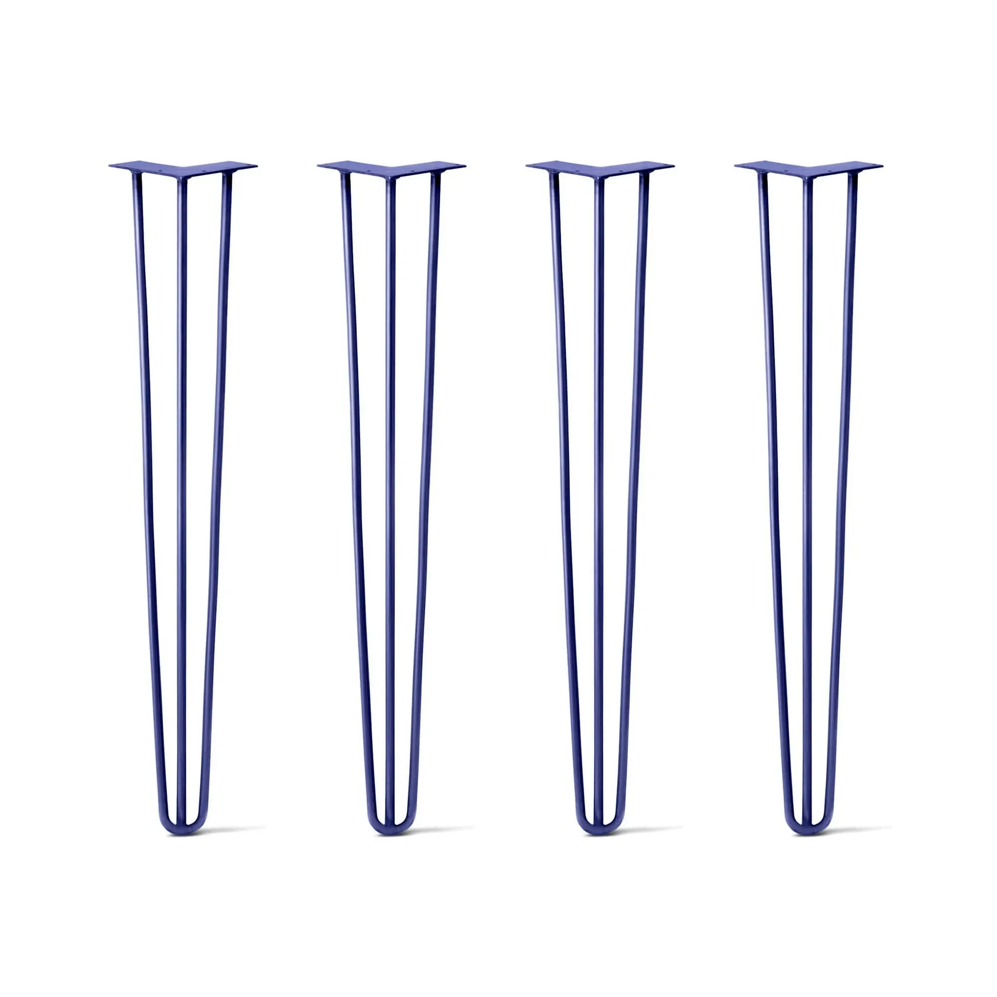 Hairpin Legs Set of 4, 3-Rod Design - Midnight Blue (Navy) Powder Coated Finish