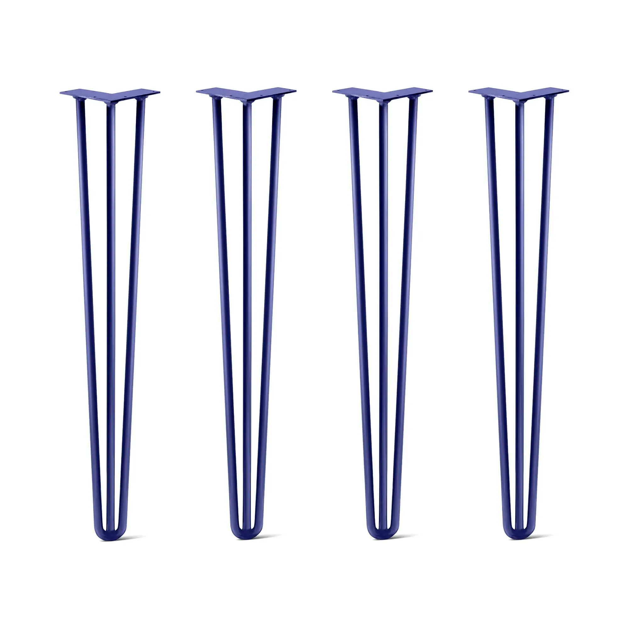 Hairpin Legs Set of 4, 3-Rod Design - Midnight Blue (Navy) Powder Coated Finish
